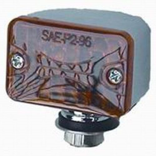 CHROME TURN SIGNAL LIGHT LARGEWITH AMBER LENS