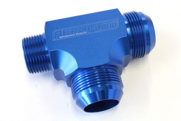 TEE -20AN WITH 1" NPT ON RUN  BLUE AN TEE WITH NPT ON RUN