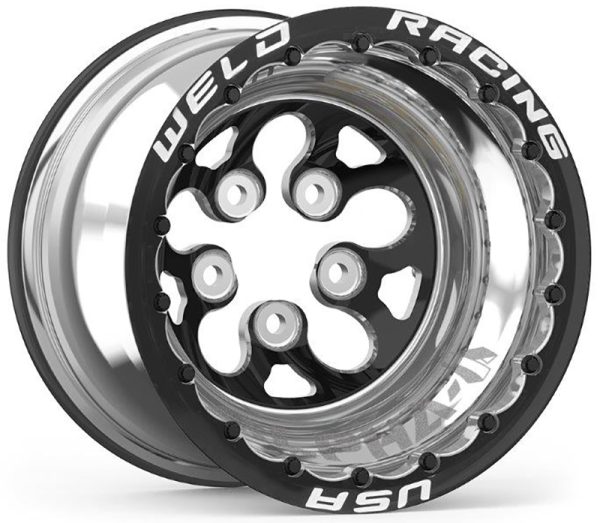 ALPHA 1 BLK 15x8 BLACK CENTRE 5x4.75" 5.0" B/S BLACK M/T DBL