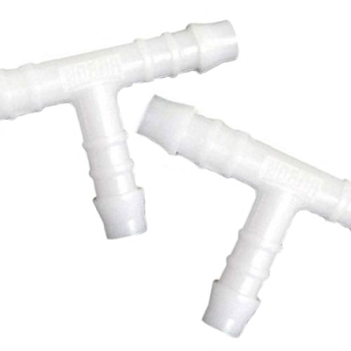 PLASTIC TEE PIECE 3mm 1/8″    SUITS AIR, WATER, VAC (2 PACK)