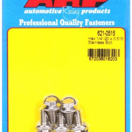 SS HEX BOLTS 1/4″ UNC x .515″ 5/16″ WRENCH (5-PACK) 1/4-20