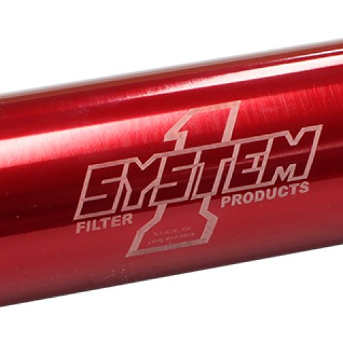 LONG INLINE BILLET FUEL FILTER-10AN ENDS 9″LONG, 2″D, 30 MIC