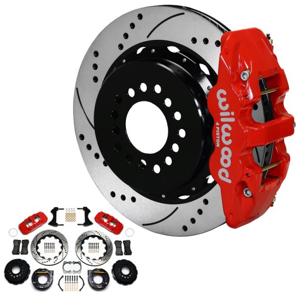 AERO4 REAR PARKING BRAKE KIT  BIG FORD, 2.50" OS, RED, 14" R
