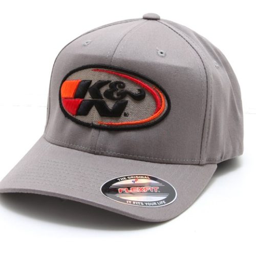 K&N HAT – OVAL LOGO, GREY     LARGE / X-LARGE FLEXFIT CAP