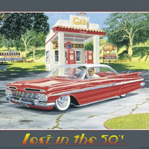 KENT BASH POSTER RATTLESNAKE  18 X 24 SIGNED 59CHEV IMPALA