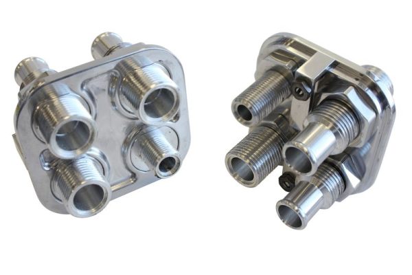 BILLET A/C BULKHEAD 4 PORT    3X -10 / 1X -6 REAR 2X -5/8,