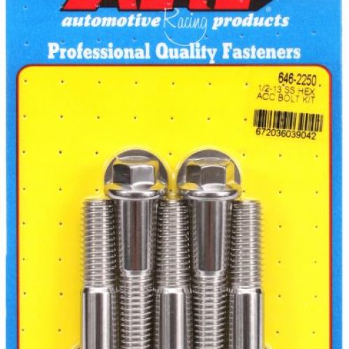 SS HEX BOLTS 1/2″ UNC x 2.25″ 9/16″ WRENCH (5-PACK) 1/2-13