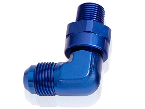 3/4" NPT 90 TO -16AN SWIVEL   BLUE FULL SWIVEL