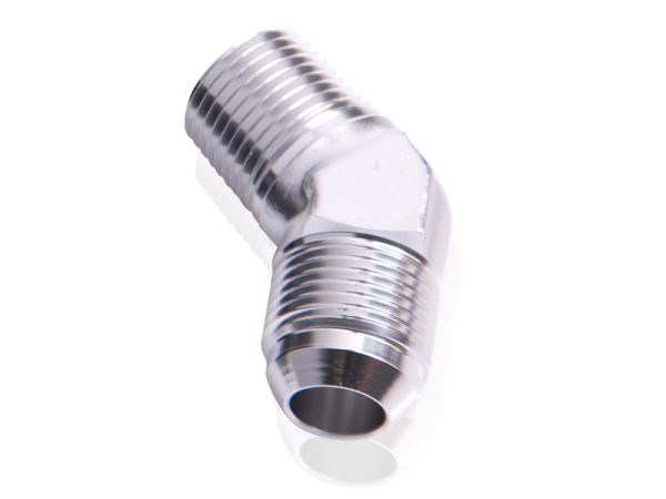 MALE 45 DEG 3/4" NPT TO -16AN SILVER MALE NPT TO AN 45 DEG