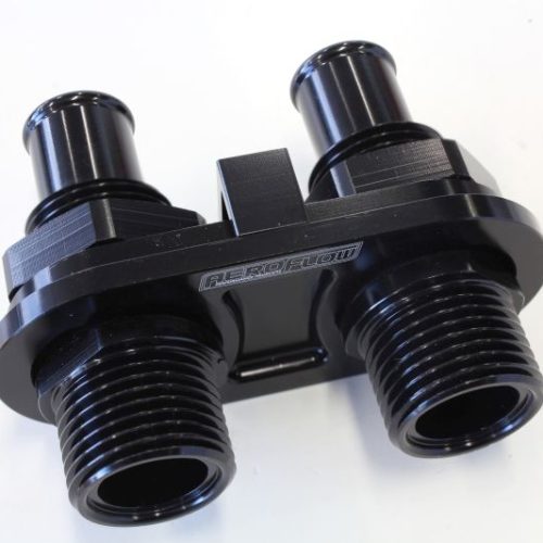 BLACK A/C BULKHEAD 2 PORT     2 X -10 / 2 X 5/8″ BARB PUSHON