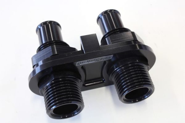 BLACK A/C BULKHEAD 2 PORT     2 X -10 / 2 X 5/8" BARB PUSHON