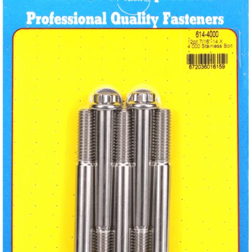 SS 12PT BOLTS 7/16″ UNC x 4.001/2″ WRENCH (5-PACK) 7/16-14