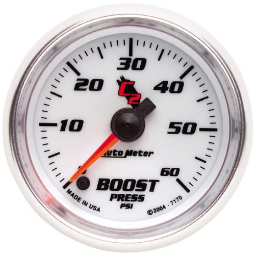C2 SERIES 2-1/16″ BOOST GAUGE 0-60PSI, FULL SWEEP ELECTRIC