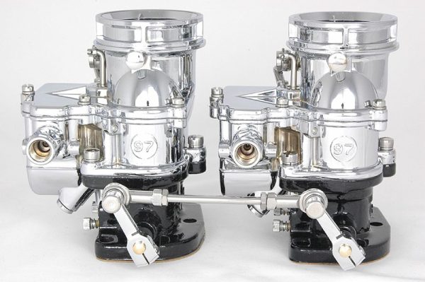 STROMBERG 2 X 2 LINKAGE KIT   CHROME  REGULAR DUAL 4-3/4"