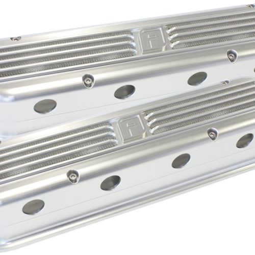 LS CHEV BILLET RETRO SILVER   VALVE COVERS, LS2 AND LS3 COIL