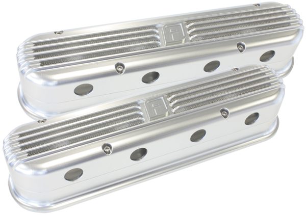 LS CHEV BILLET RETRO SILVER   VALVE COVERS, LS2 AND LS3 COIL