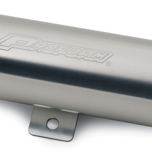 BILLET ALUM UNI RADIATOR OVER FLOW CAN. NATURAL ANODIZED