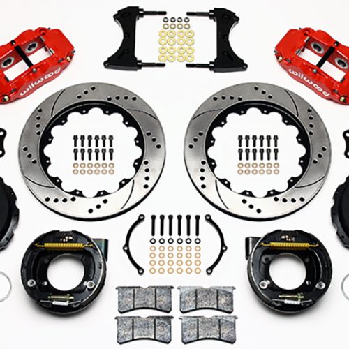 WILWOOD SL4R REAR BRAKE KIT   14″ 4 PISTON BIG FORD NEW RED