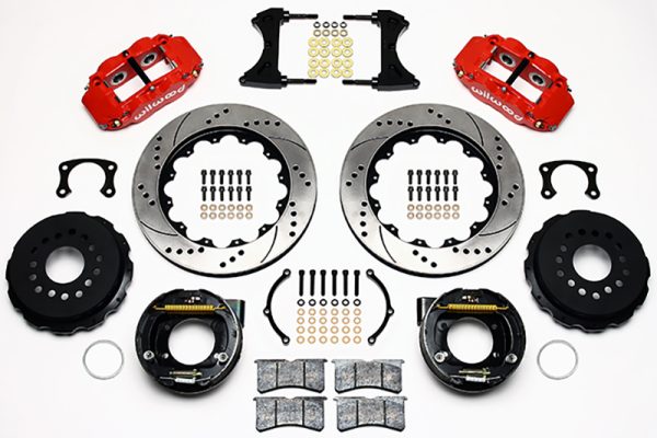 WILWOOD SL4R REAR BRAKE KIT   14" 4 PISTON BIG FORD NEW RED