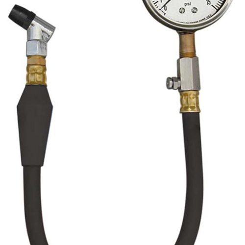 TYRE PRESSURE GAUGE 0-15 PSI  DIAL TYPE FLUTTER GUARD