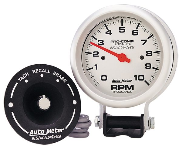 ULTRA-LITE 3-3/4" MEMORY TACHO10000RPM, PEDESTAL MOUNT