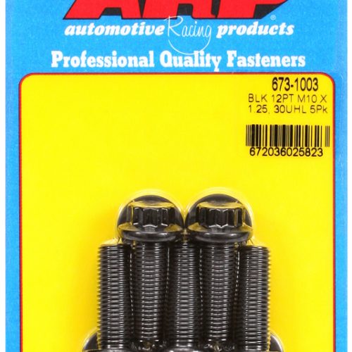 12PT BOLTS M10x1.25 x 30mm    12mm WRENCH, BLACK (5-PACK)