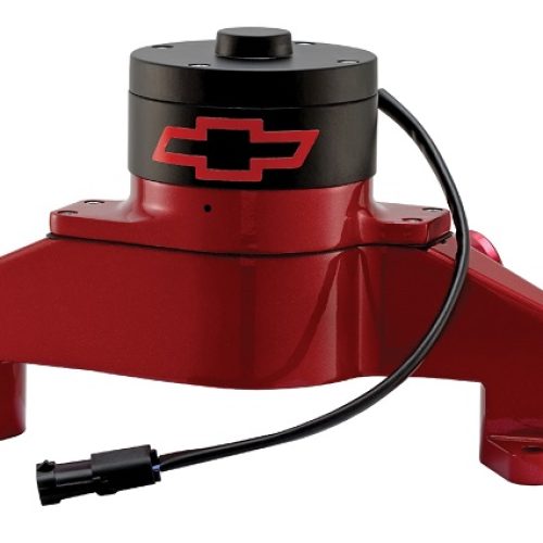 ELECTRIC WATER PUMP BBC RED   RED CHEV EMBLEM FITTING INCLUD