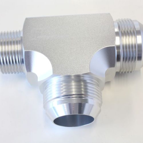 TEE -20AN WITH 1″ NPT ON RUN  SILVER AN TEE WITH NPT ON RUN