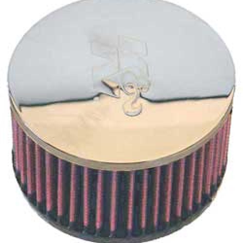 2-7/16 CLAMP-ON ROUND FILTER  5 O,D, 3 HIGH, CHROME TOP