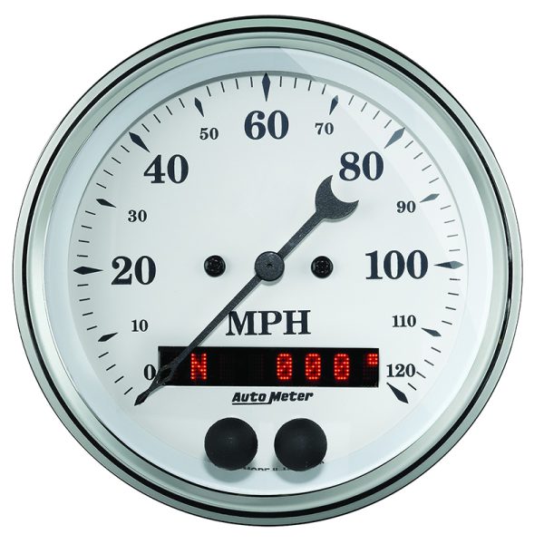 OLD TYME WHT 3-3/8" GPS SPEEDO120MPH, INTERNAL ANTENNA