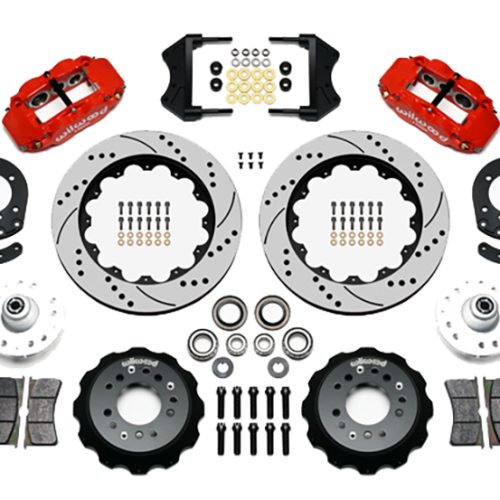 RED FRONT BRAKE KIT MUSTANG   1965-69 6 PISTON 14″ D/ROTOR
