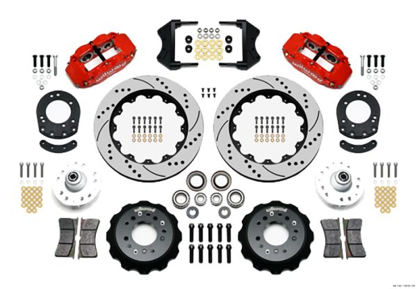 RED FRONT BRAKE KIT MUSTANG   1965-69 6 PISTON 14" D/ROTOR