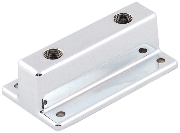 CHROME DUAL OUTLET FUEL BLOCK 1 x 3/8 NPT IN & 2 x 1/4 NPT