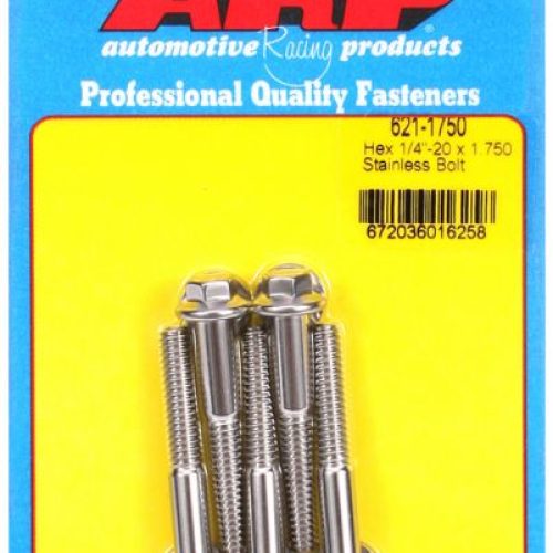 SS HEX BOLTS 1/4″ UNC x 1.75″ 5/16″ WRENCH (5-PACK) 1/4-20
