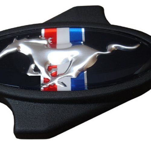 FORD AIR CLEANER NUT BLACK    WITH MUSTANG PONY LOGO