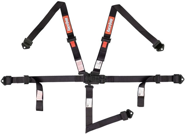 5-POINT YOUTH HARNESS, BLACK  LATCH & LINK, PULL UP SFI 16.2