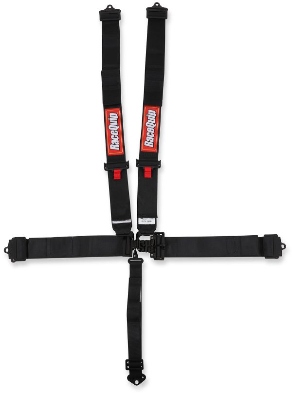 5-POINT LATCH HARNESS, BLACK  3" WIDE, PULL DOWN, SFI 16.1