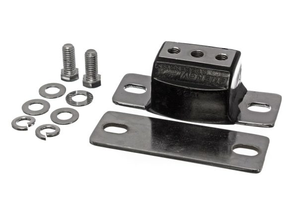 GM TRANS MOUNT CHROME WITH BLKURETHANE P/GLIDE TH400 TH350