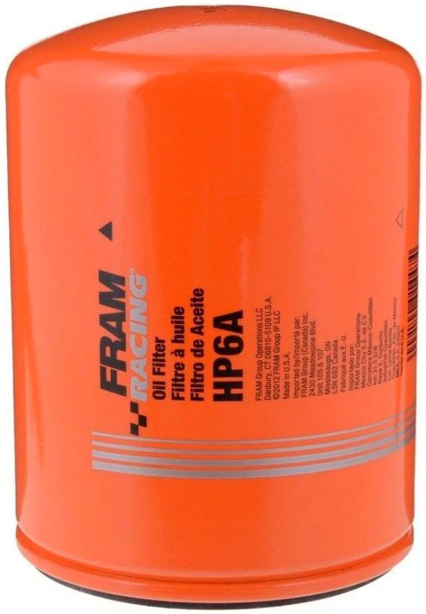 FRAM HP6A RACING OIL FILTER   1-1/2-12 THREAD, 4.67" x 6.18"