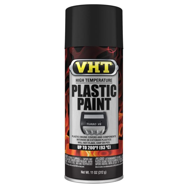VHT HIGH TEMP PLASTIC PAINT   MATTE BLACK