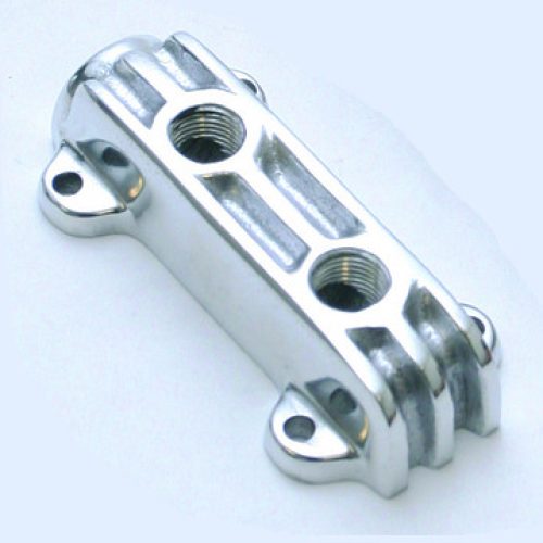SOCAL 2 PORT FINNED FUEL BLOCK1/4 NPT  ALUMINIUM