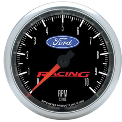 3-3/8″ IN DASH TACHO 10,000RPMFORD RACING, BLACK FACE