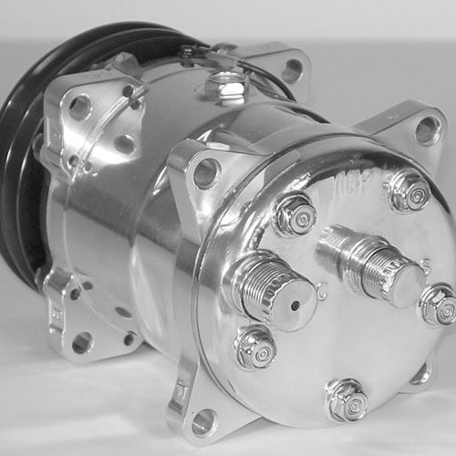 SANDEN508 REAR EXIT COMPRESSOR7 GROOVE SERPENTINE POLISHED