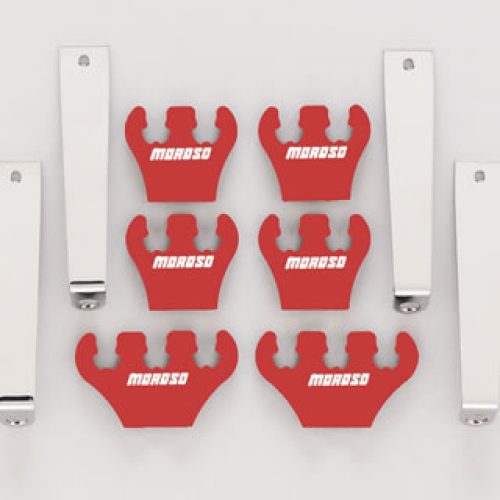 SPARK PLUG UNI LOOMS HOLDERS  STEEL BRACKET RED  7-9MM LEADS