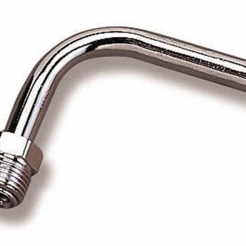 CHROME FUEL LINE,5/8-18 INVERTFLARE , 90 DEG FITS 3/8 HOSE
