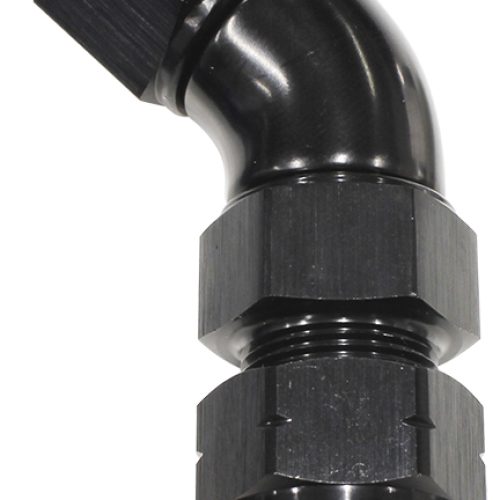 5/16″ TUBE 45 DEG FEMALE -6AN BLACK SWIVEL NUT WITH OLIVE