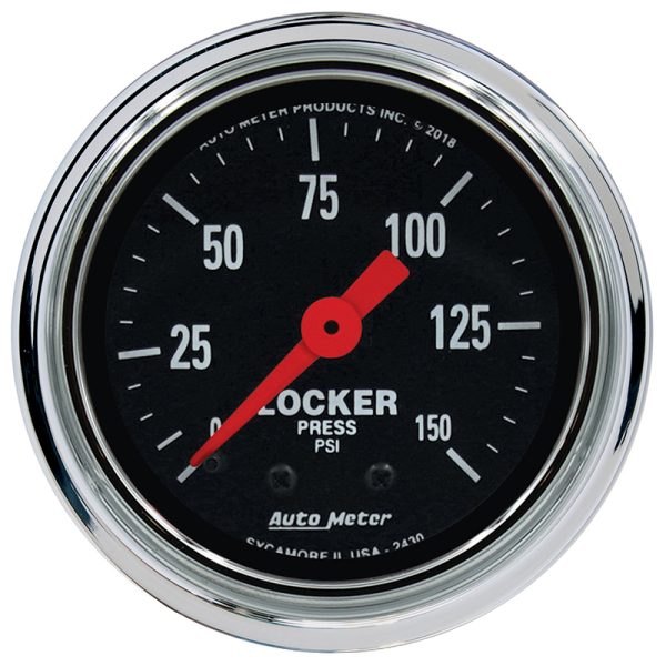 TRAD CHROME 2-1/16" AIR LOCKERPRESSURE, 0-150PSI MECHANICAL