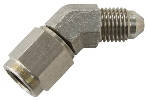 S/S 45 DEG -3AN FEMALE - MALE STAINLESS STEEL