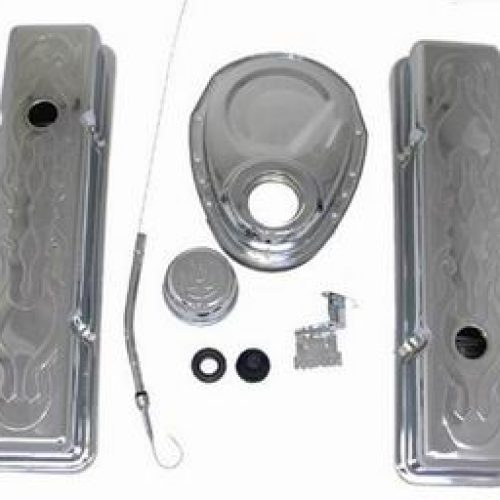 SB CHEV ENGINE DRESS UP KIT   FLAMED **NOTES** TALL COVERS