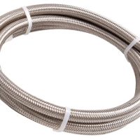 SS TEFLON BRAIDED HOSE -6AN   1M SILVER 8.1mm ID 10.9mm OD